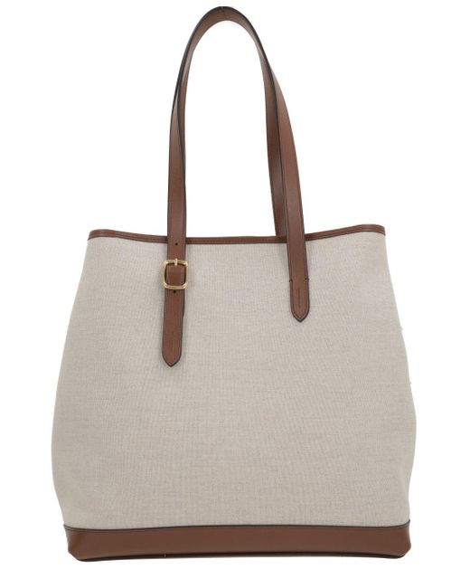Bally Multicolor Logo Patch Striped Top Handle Bag