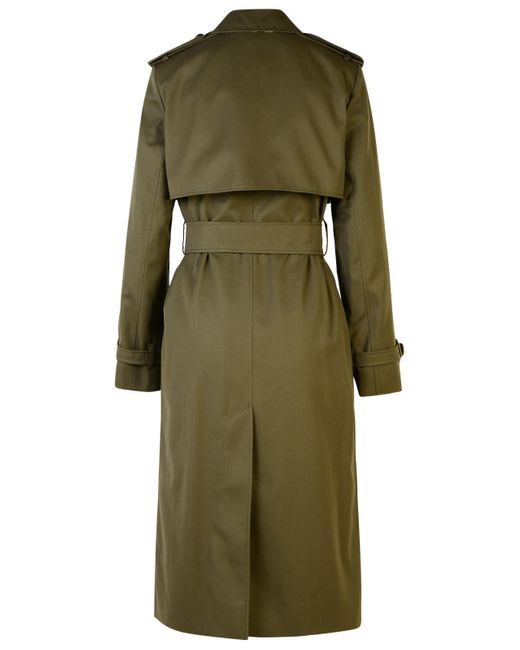 Burberry Green Cotton Blend Trench Coat
