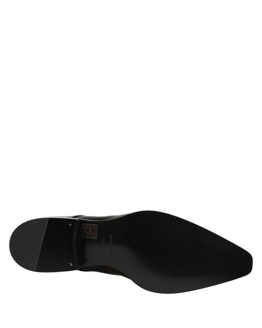 Dolce & Gabbana Black Leather Lace Up Derby Dress Shoes Calf