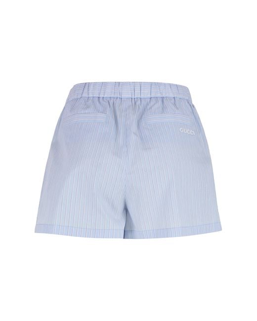Gucci Blue Cotton Shorts