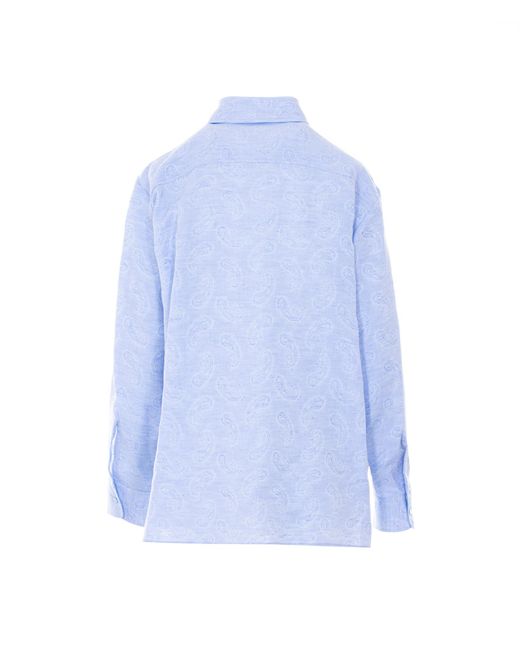 Etro Blue Shirts Linen