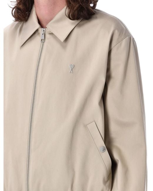AMI Natural Ami De Coeur Zipped Jacket for men