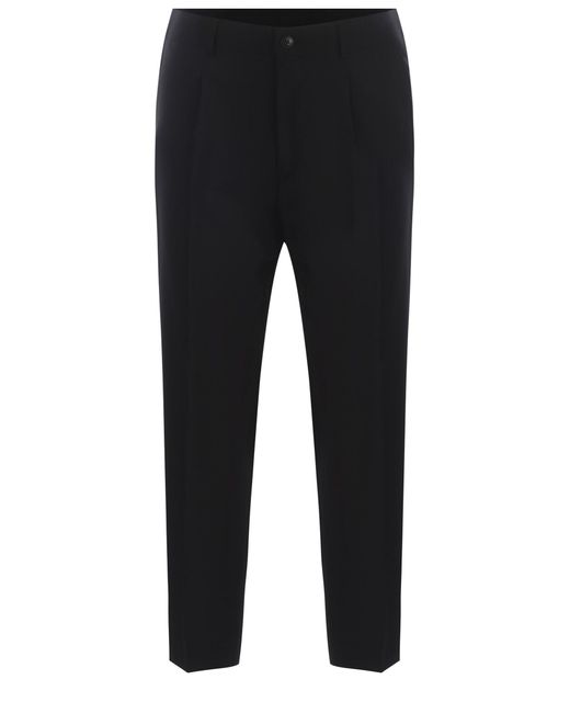 Costumein Black Trousers Valerio Made Of Wool Canvas for men