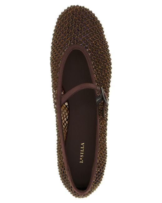 Le Silla Brown Polyamide Ballet Flats