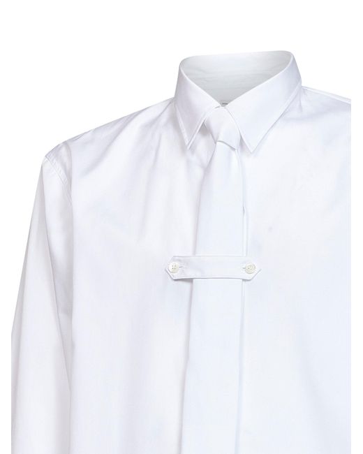 Dries Van Noten White Cotton Poplin Cilian Shirt With Tie for men