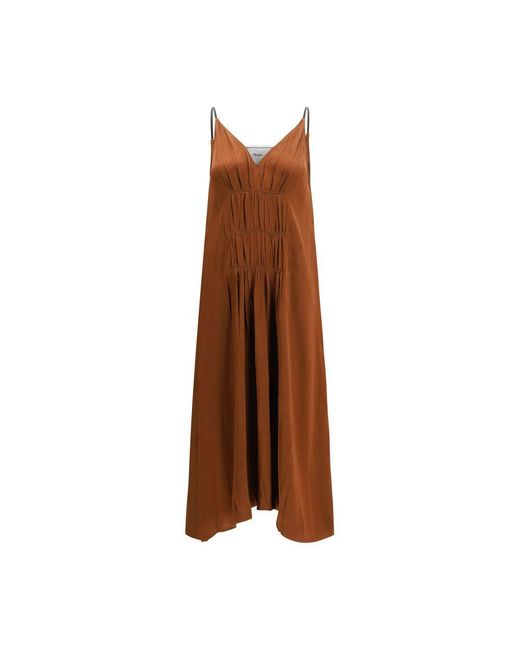 Prada Brown Acetate Cocktail Dress