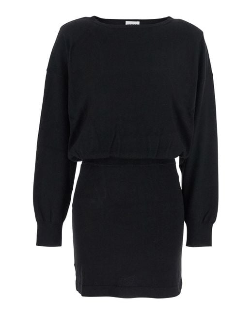 P.A.R.O.S.H. Black Dress With Boat Neck