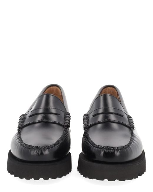 G.H.BASS Black Moccasin Weejuns 90S Penny Leather Loafers