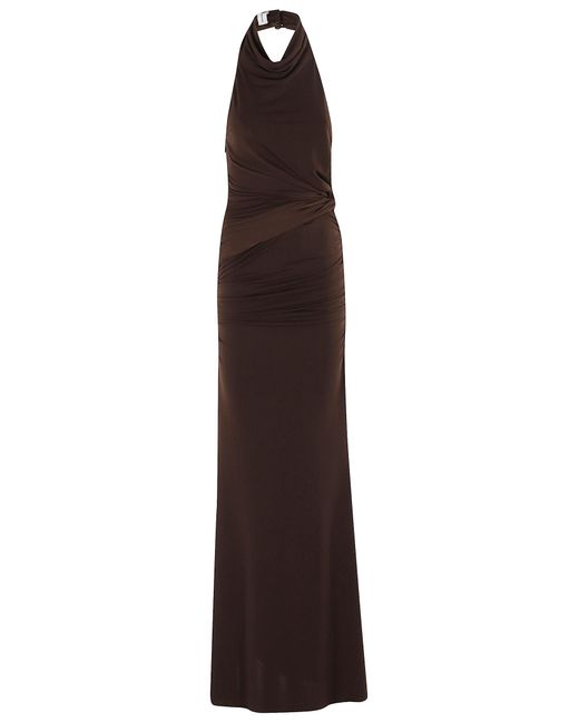 ANDAMANE Purple Stella Maxi Turtleneck Open Back Maxi Dress