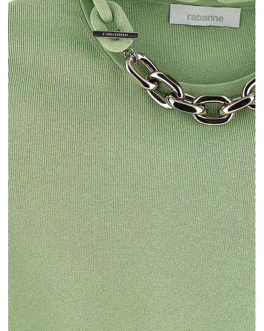 Rabanne Green Chain T-Shirt So Cotton Elastane