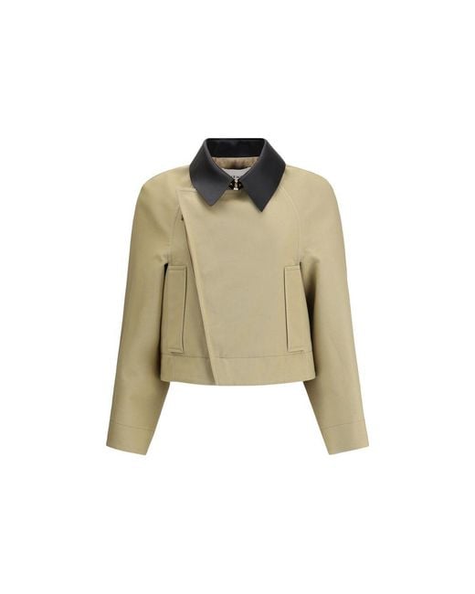Givenchy Green Cropped Cotton And Wool Caban