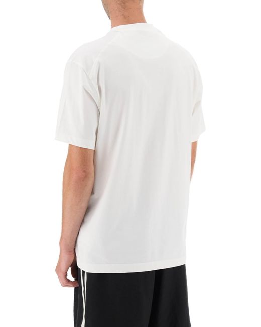 Y-3 White Logo Print T Shirt for men