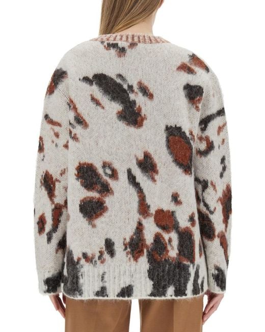 Stella McCartney Gray Spotted Shirt Wool Alpaca Jumpers