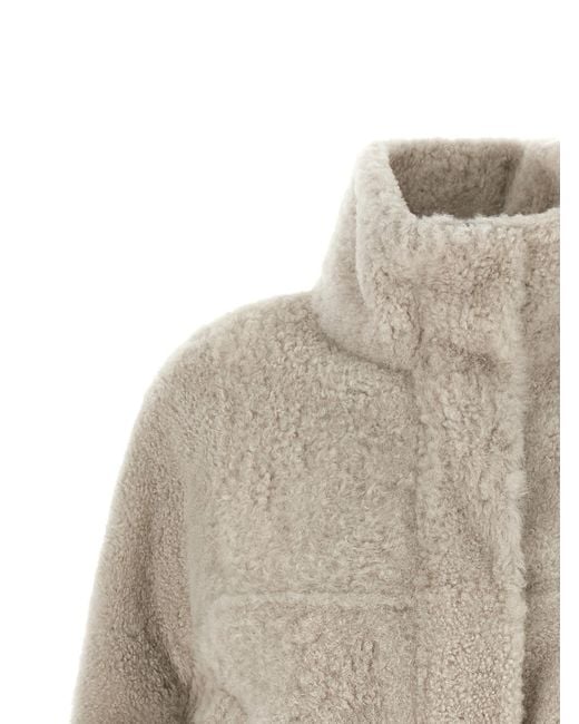 Brunello Cucinelli Natural Lamb Leather Full-Length Jacket Clothing