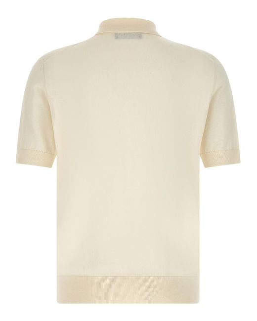 Dolce & Gabbana Natural Embroidered Patch Polo for men