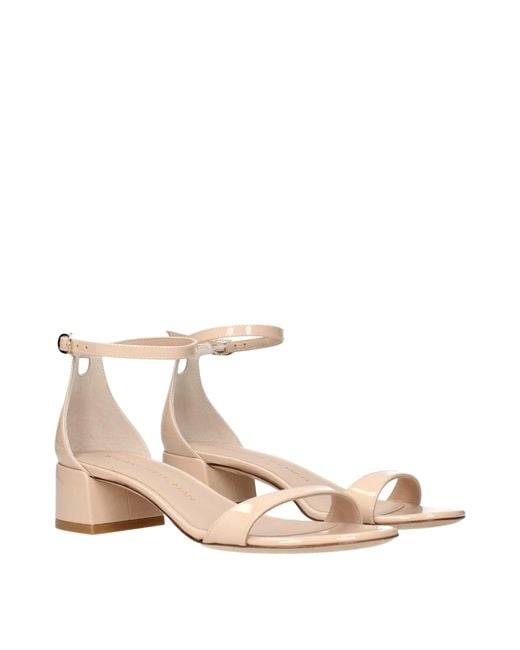 Stuart Weitzman Natural Leather Flat Sandals