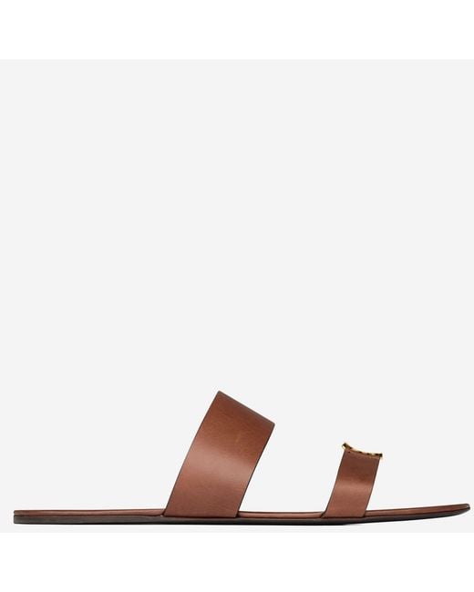 Saint Laurent Brown Leather Sandals Babylone