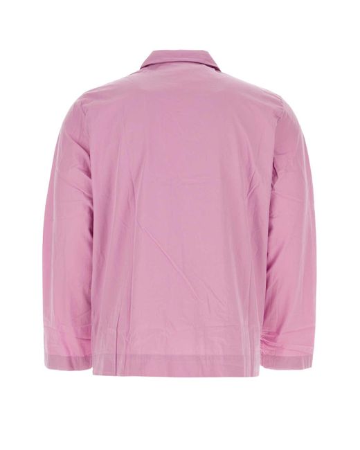 Tekla Pink Lilac Cotton Pyjama Shirt for men