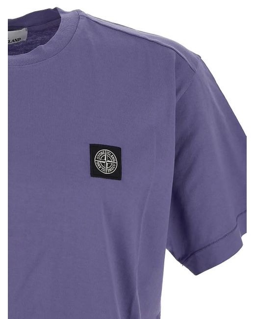 Stone Island Purple Cotton T-shirt T-shirt for men