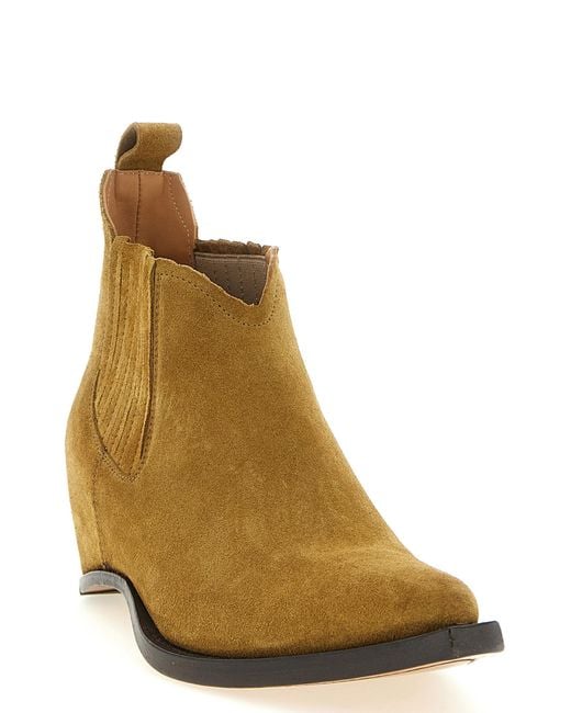 Maison Margiela Brown 'Western Chelsea Heel-Less' Ankle Boots for men