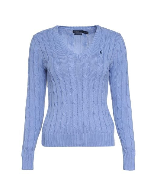 Polo Ralph Lauren Blue Cable-knit Cotton Sweater