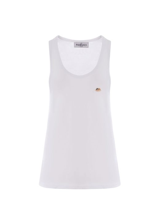 Fiorucci White Tank Top Angels Made Of Cotton