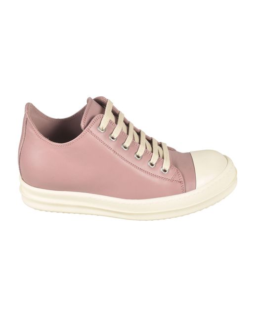 Rick Owens Pink Classic Low Sneakers