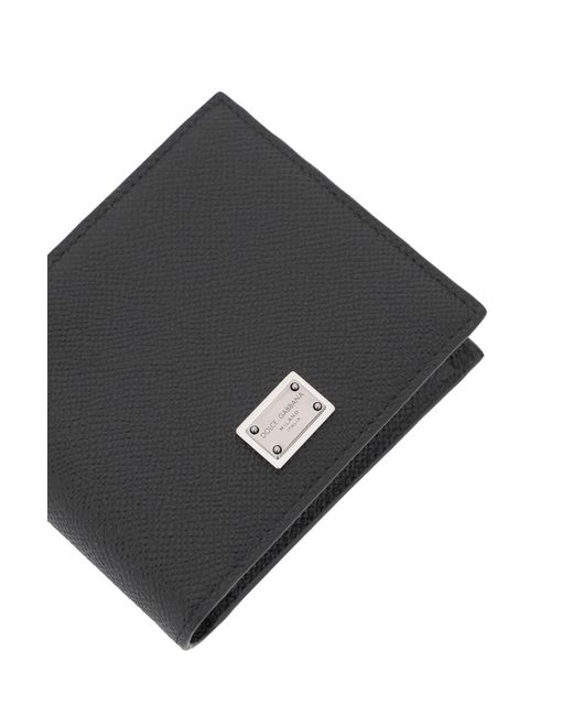 Dolce & Gabbana Black Dauphine Leather Wallet for men