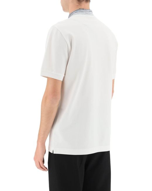 Missoni White Polo Shirt With Contrast Collar for men