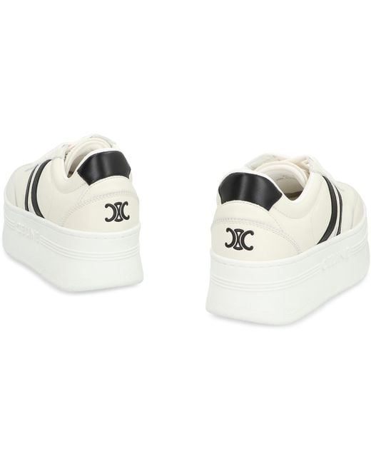 Céline White Leather Platform Sneakers Trainers