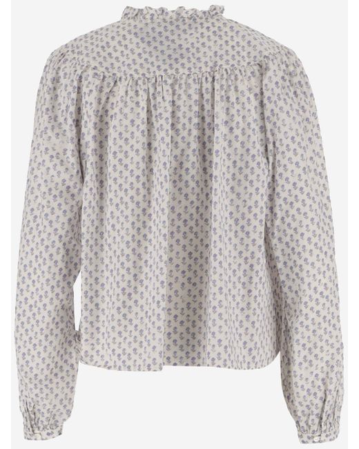 Ralph Lauren Gray Cotton Shirt With Floral Pattern