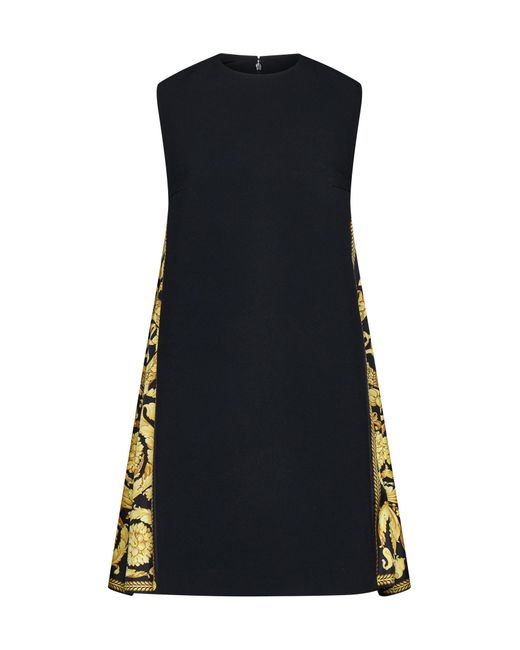 Versace Black Baroque Print Short Dress