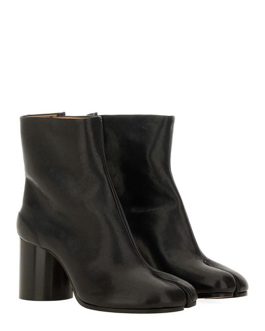Maison Margiela Black Tabi Leather Ankle Boots