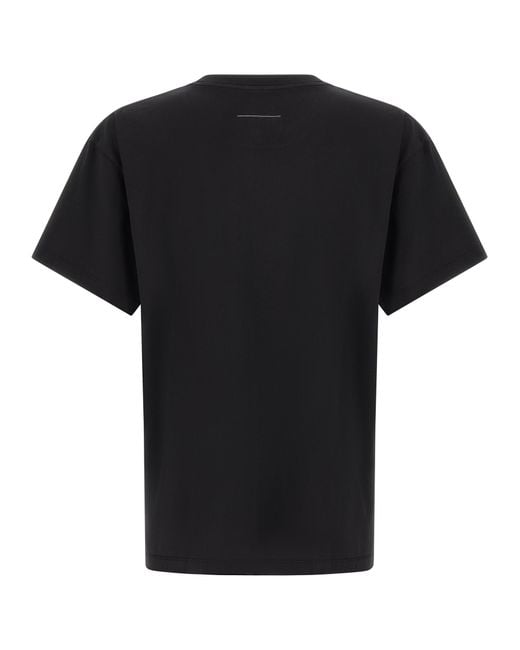 MM6 by Maison Margiela Black Cotton T-Shirt for men