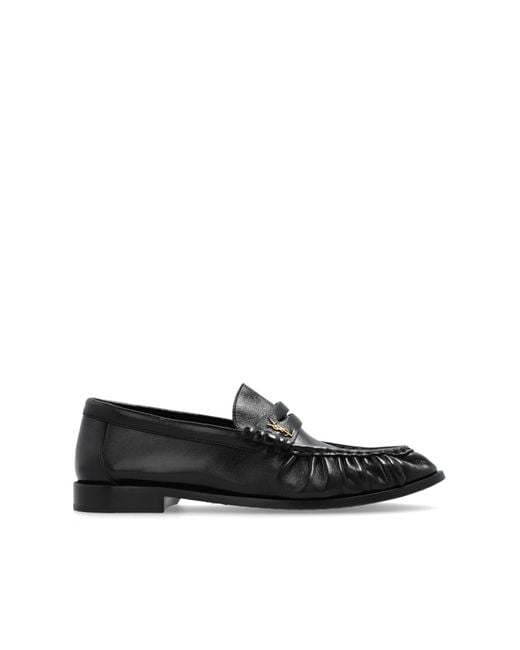 Saint Laurent Black Le Loafer Leather Slippers