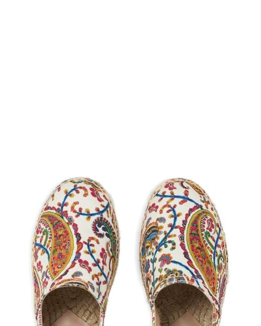 Etro White Espadrilles Multi-Floral Cotton