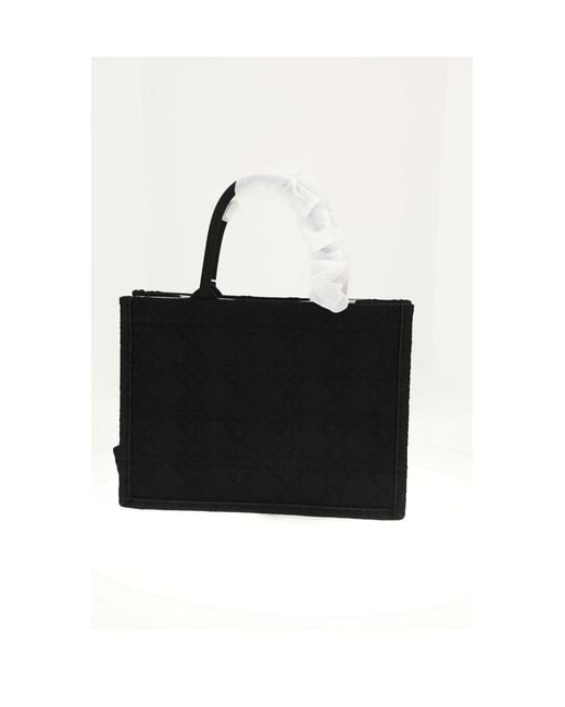 Dior Black Medium Booktote Raffia Cannage Calf Leather (Bos Taurus) Shoulder Bags
