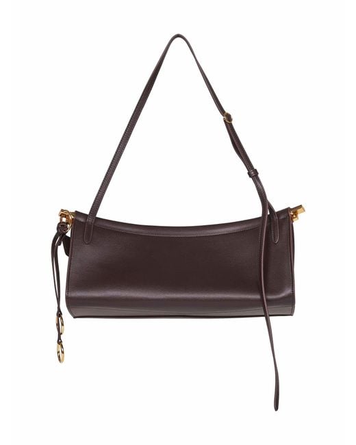 Alaïa White Marron Fonce Le Click East West Medium Shoulder Bag<Br