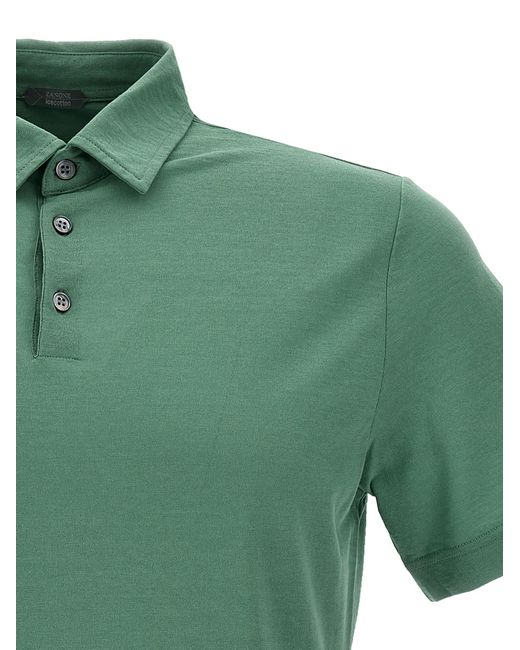 Zanone Green Ice Cotton Polo Shirt for men