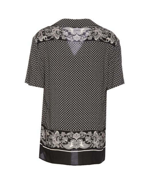 Balmain Black Mini Monogram Pijama Shirt for men
