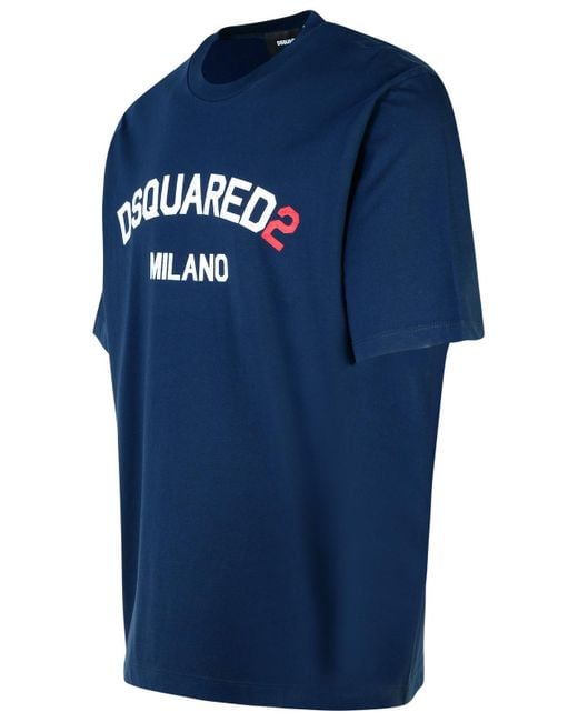 DSquared² Blue 'Milan' Cotton T-Shirt for men