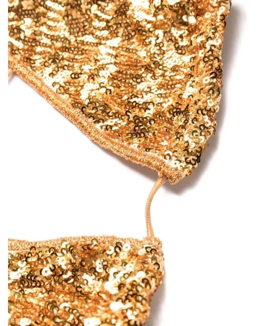 Oseree White Amber Sequins Microkini