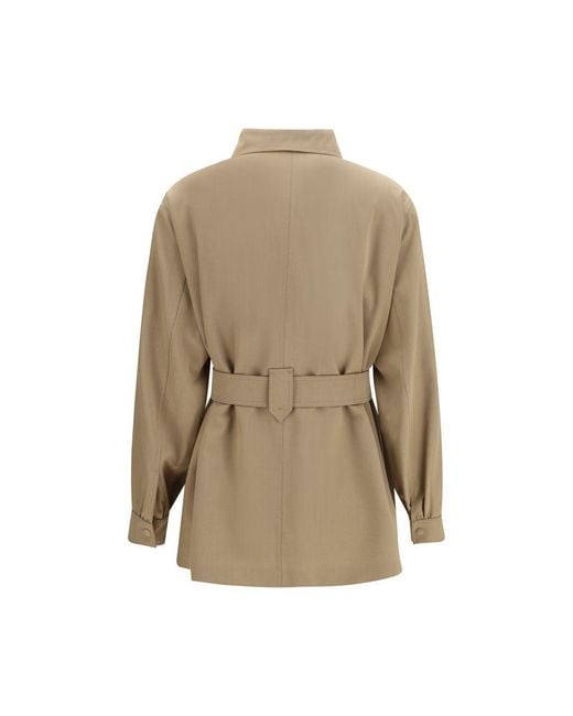 Max Mara Natural Brown Wool Oves Aries Sleeveless Jacket