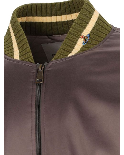 Vivienne Westwood Brown Bomber-Style Jacket With Ribbed Details for men