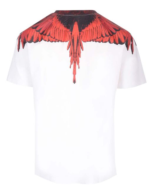 Marcelo Burlon T-shirt With Wings Printed Red for Men | Lyst