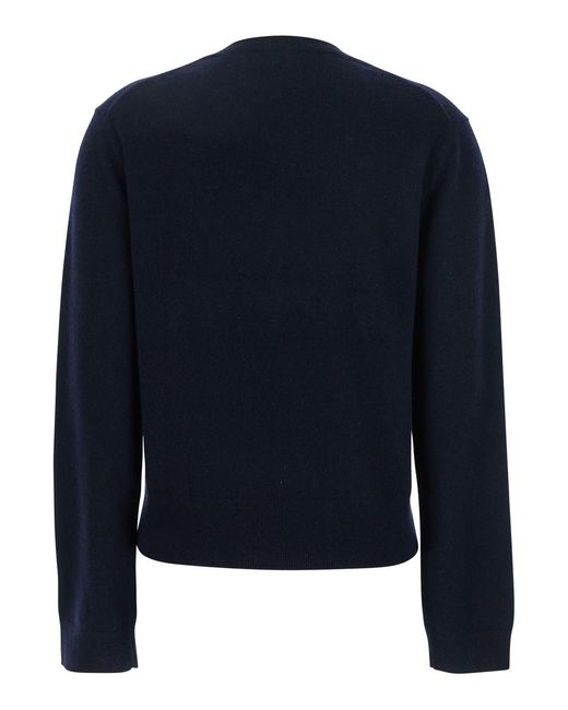 Totême Blue Cashmere V Neck Sweater Tops