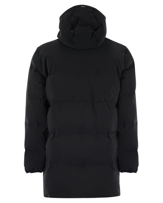 Herno Black New Impact Long Down Jacket With Hood for men