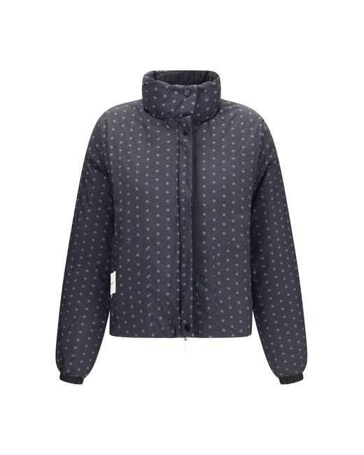 GONGDID DESIGN Blue Reversible High-Neck Puffer Jacket