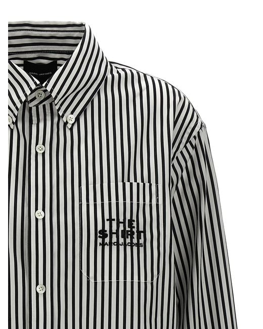 Marc Jacobs Gray The Striped Shirt Cotton Shirt, Blouse