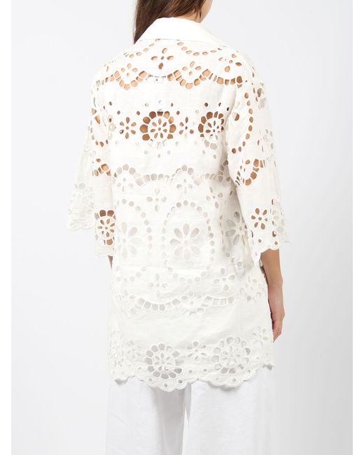 Zimmermann White Lexi Embroidered Tunic